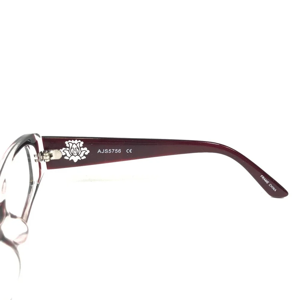 Jubilee Eyeglasses Frames JS5756 BURG CRYSTAL Red Clear Floral 51-17-140